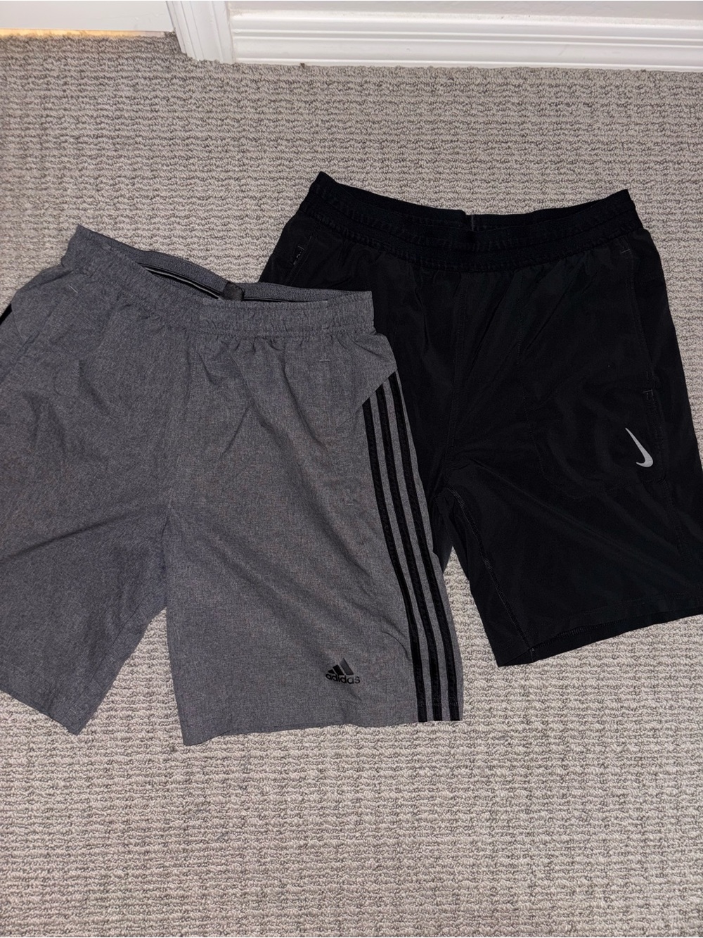 Men’s 2 short bundle - Nike Black & Gray Adidas athletic shorts